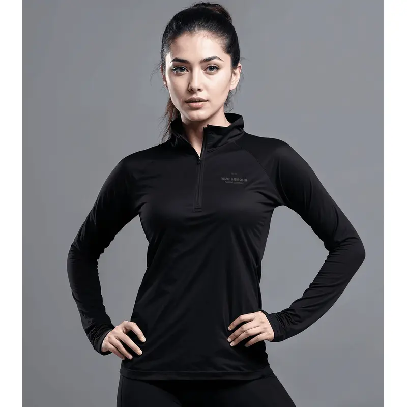 Women'S 1/4 Zipper Running Tshirt Wod Armour | Kibi Sports