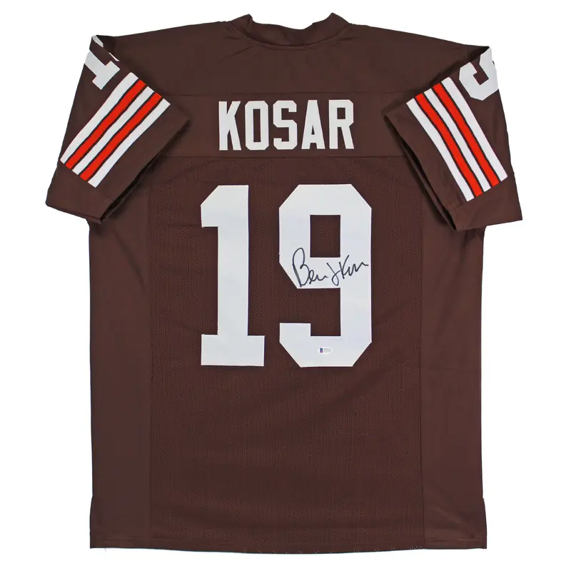 Bernie Kosar Authentic Signed Brown Pro Style Jersey Autographed BAS Witnessed