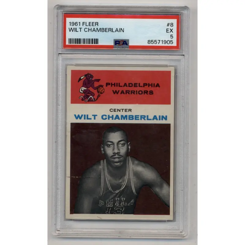 Wilt Chamberlain 1961-62 Fleer #8 PSA 5 Excellent