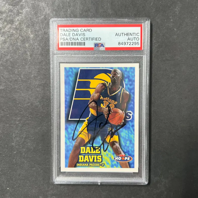 1997 NBA Hoops #67 Dale Davis Signed Card PSA Slabbed Pacers