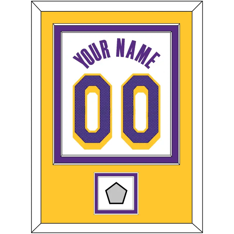 Los Angeles Name & Number With Finals Patch - White Association - Double Mat 4