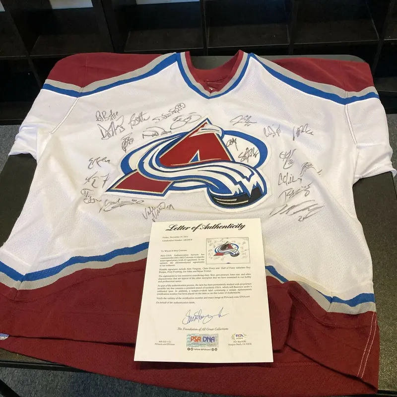 200102 Colorado Avalanche Team Signed Authentic Game Jersey PSA DNA COA