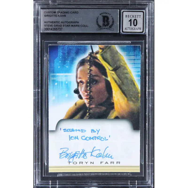 Brigitte Kahn Star Wars W/ Insc Signed Custom Trading Card Auto 10! BAS Slabbed