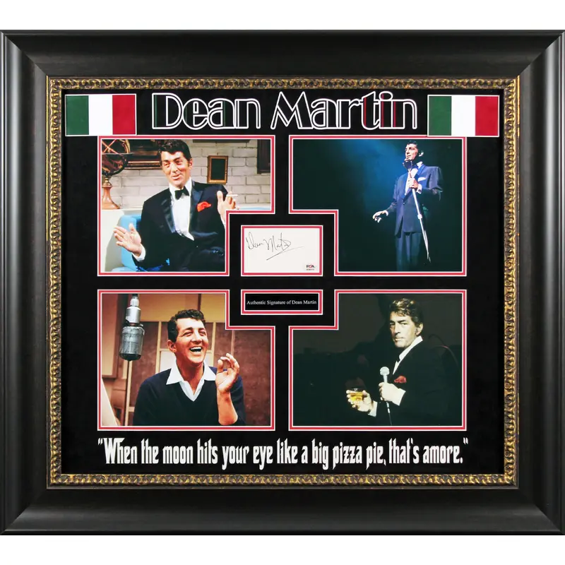 Dean Martin The Rat Pack Authentic Signed & Framed 3x5 Index Card PSA/DNA