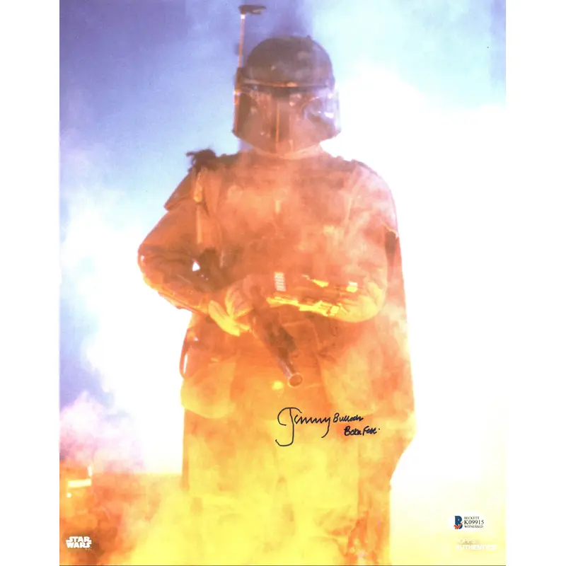 Jeremy Bulloch Star Wars "Boba Fett" Signed Topps 11x14 Photo BAS Witnessed