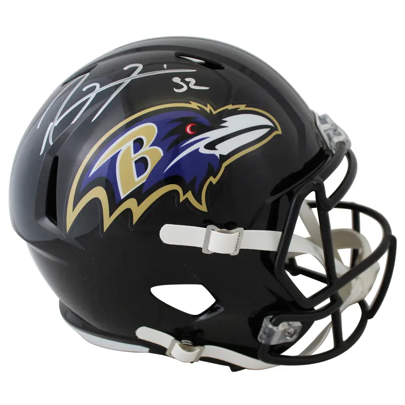 Ravens Ray Lewis Signed Full Size Speed Rep Helmet w/ Silver Sig BAS Witnessed