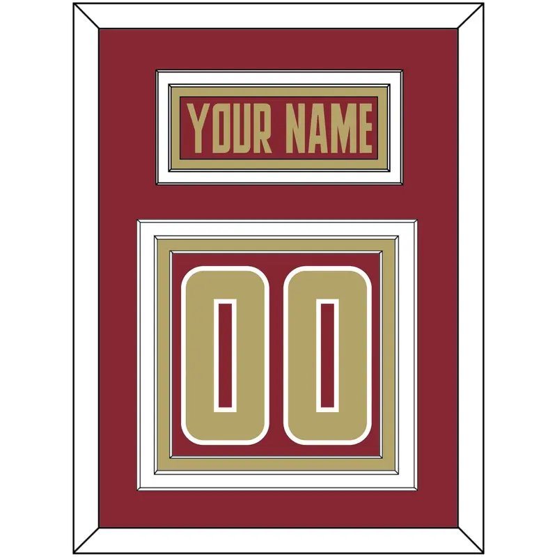Boston College Hockey Nameplate & Number (Back) - Road Maroon (2011-2015) - Triple Mat 2