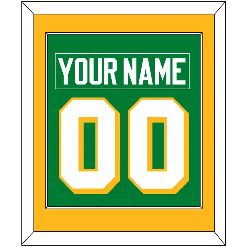 Minnesota Nameplate & Number (Back) Combined - Alternate Green - Single Mat 2