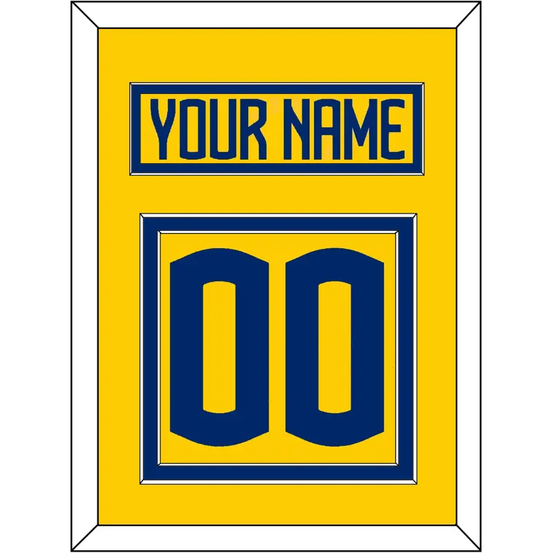 Sweden Men's Hockey Nameplate & Number (Back) - 2025 4 Nations Gold - Double Mat 2
