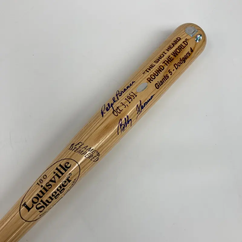 Bobby Thomson Ralph Branca Shot Heard 'Round The World Signed Bat Beckett