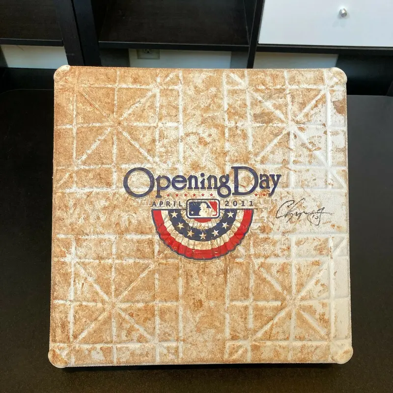 Chipper Jones 2,500th Hit Signed Game Used Base 2011 Opening Day MLB Authentic
