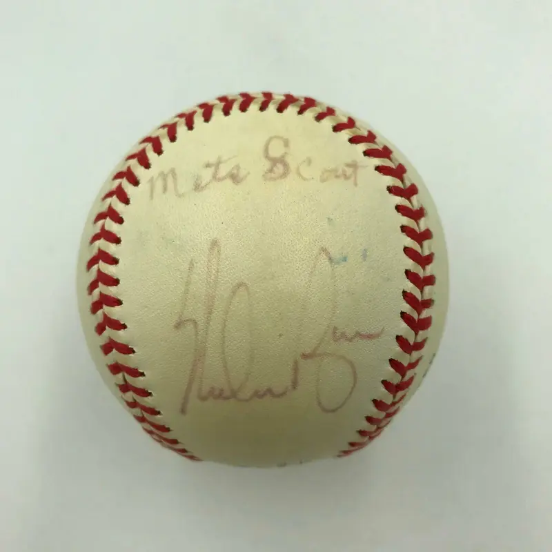 Nolan Ryan & Mets Scout "I signed Nolan Ryan 6-26-1965" Signed Baseball JSA COA