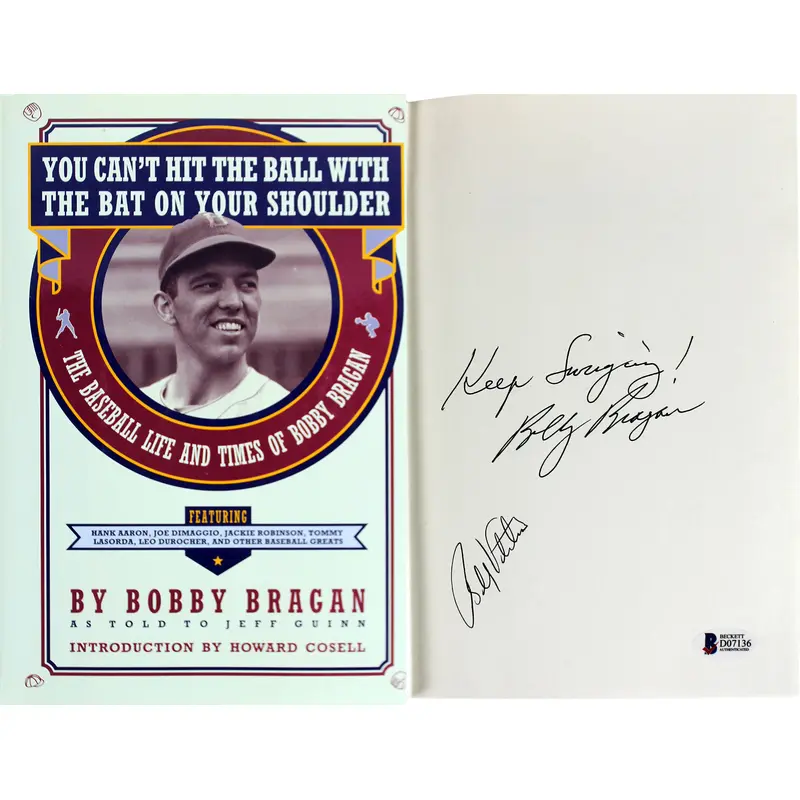 Bobby Bragan & Bobby Valentine Authentic Signed Hard Cover Book BAS #D07136