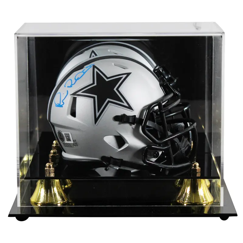Cowboys Michael Irvin Signed Rave Speed Mini Helmet W/ Case BAS Witnessed