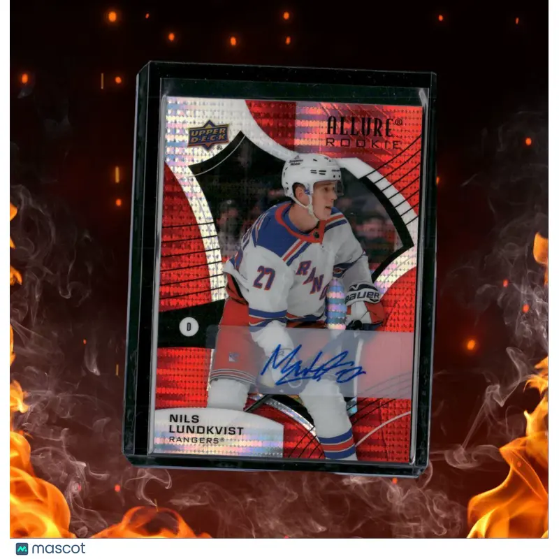 2021-22 Upper Deck Allure Red Rainbow Auto Nils Lundkvist Rookie #106