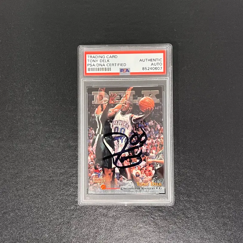 1996-97 The Score Board #22 Tony Delk Signed Card AUTO PSA/DNA Slabbed Hornets RC