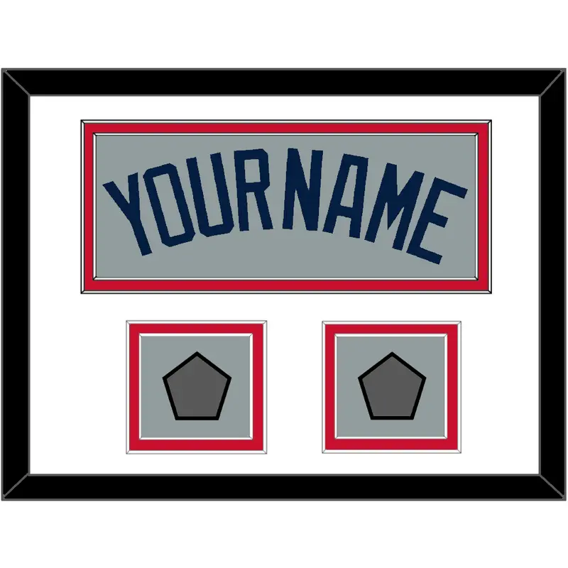 Boston Name & Two World Series Champions Patches - Road Gray (2009-2013) - Double Mat 1