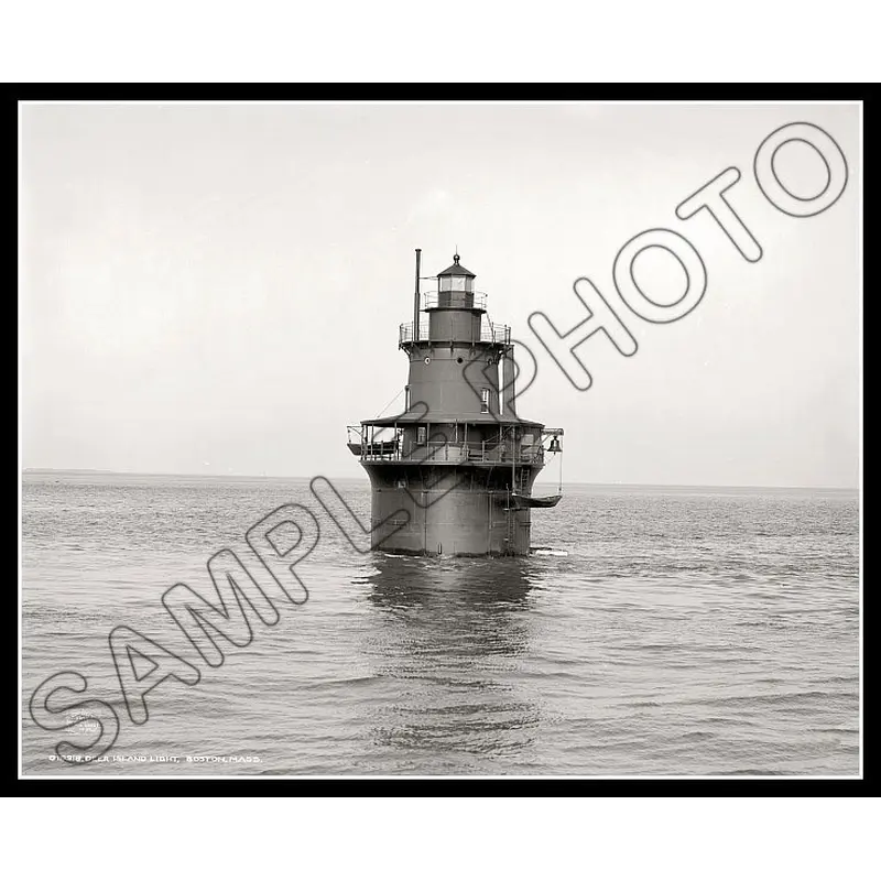 Deer Island Lighthouse 8X10 Photo - 1906 Boston Massachusetts - 2432