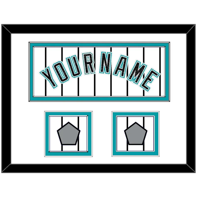Florida Name & 2 World Series Patches - Home White Pinstripes (2003-2011) - Double Mat 1