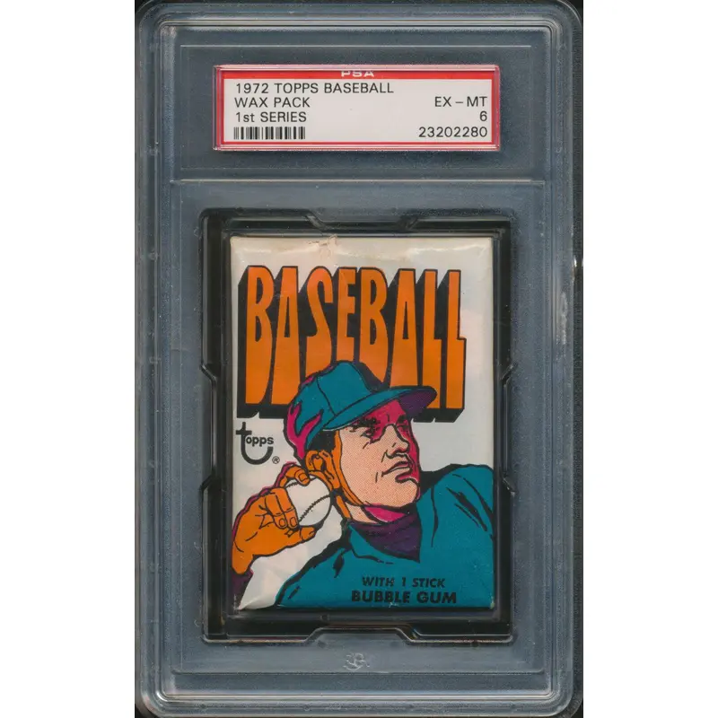 1972 Topps Baseball Unopened Series 1 Wax Pack PSA 6