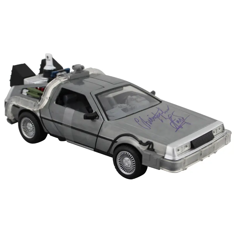 Christopher Lloyd Back To The Future II Signed 1:24 Die Cast DeLorean BAS Wit