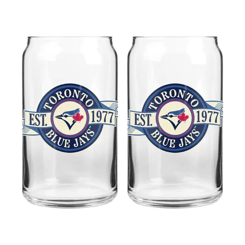MLB Toronto Blue Jays 16 oz Can Glass Banner Design
