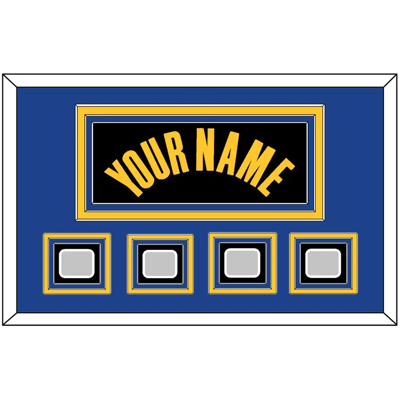 Golden State Name & 4 Champions Patches - Black City (2021-2022) - Triple Mat 3