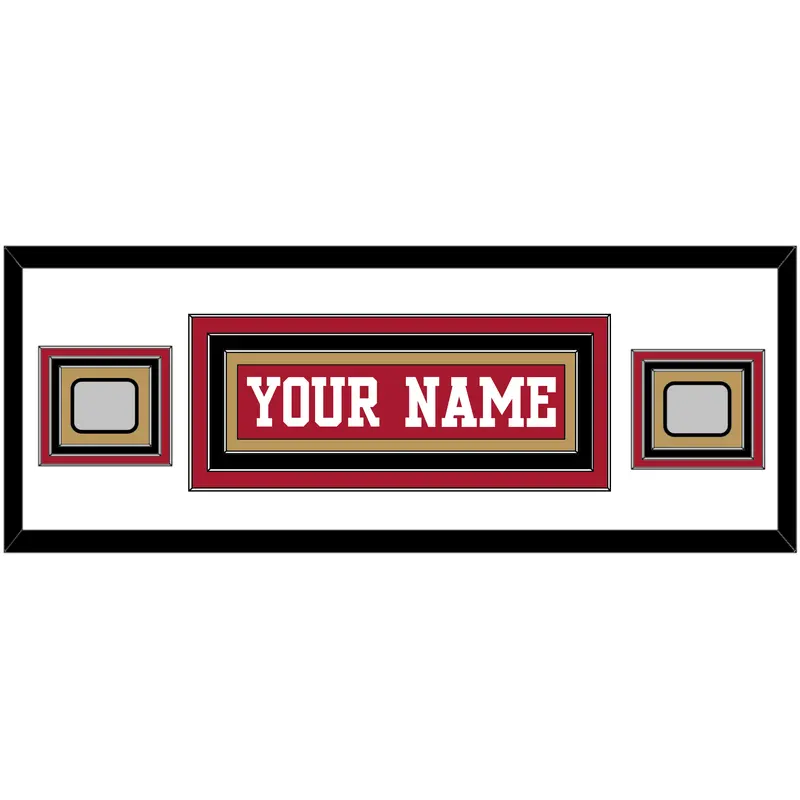 San Francisco Nameplate & 2 Super Bowl Patches - Home Red - Triple Mat 2