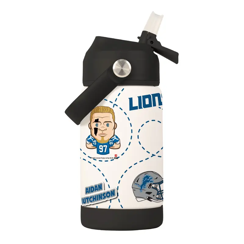Detroit Lions Aidan Hutchinson Caricature 12oz SS Kids Bottle