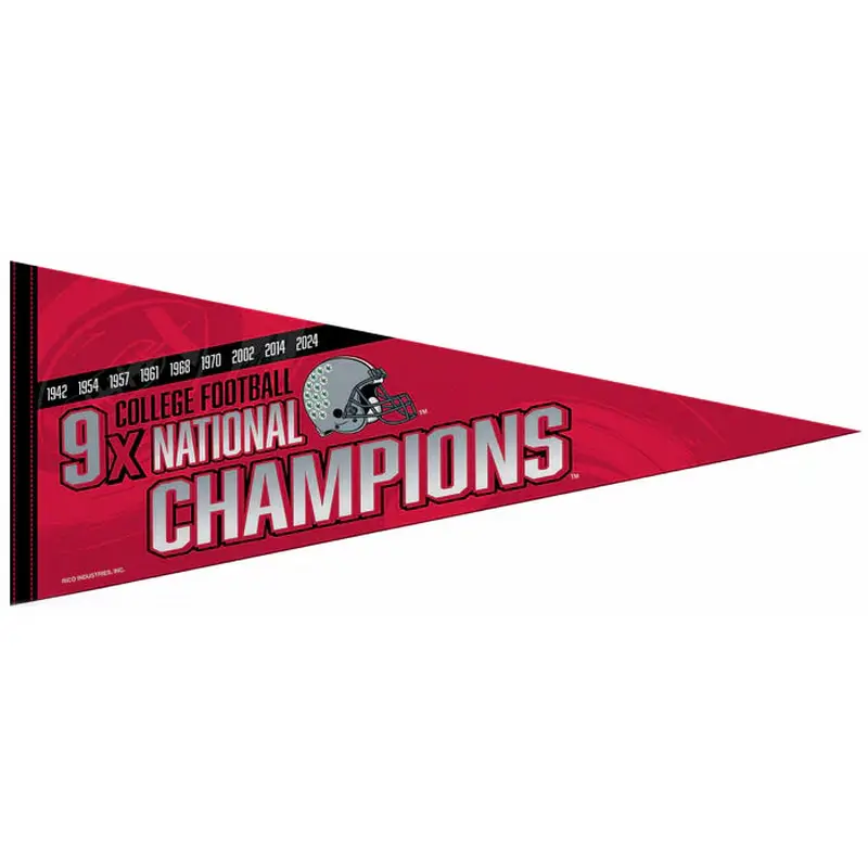 Ohio State Buckeyes Football 9-Time NCAA National Champions Felt Pennant - Rico Inc.