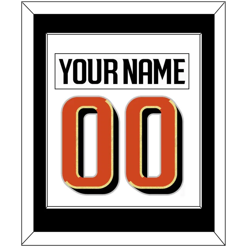 Anaheim Nameplate & Number (Back) Combined - Road White - Single Mat 2