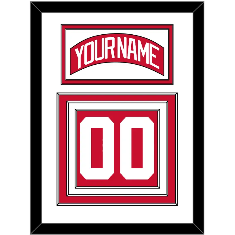 Detroit Nameplate & Number (Back) - Home Red (2007-2017) - Triple Mat 1