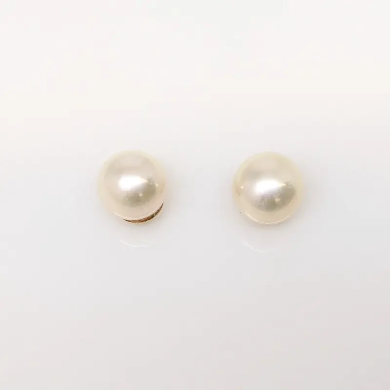 14K PEARL ROUND 7.5MM ESTATE STUD EARRINGS 1.6 GRAMS