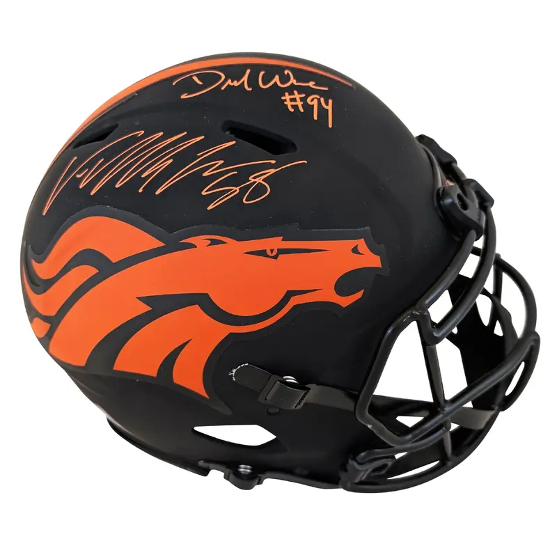 Broncos DeMarcus Ware & Von Miller Signed Eclipse F/S Speed Proline Helmet BAS W
