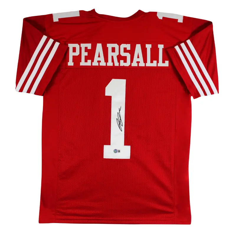 Ricky Pearsall Authentic Signed Red Pro Style Jersey Autographed BAS Witnessed 2