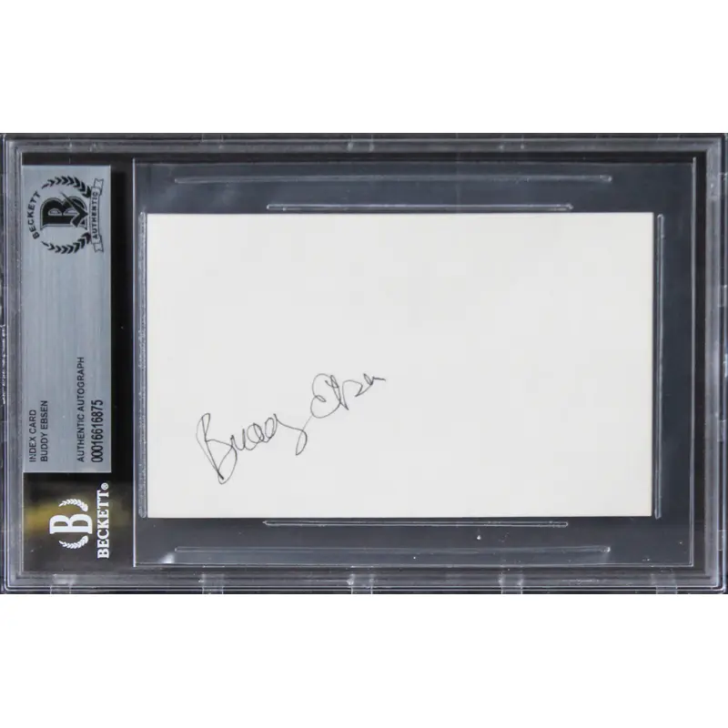 Buddy Ebsen Breakfast At Tiffany's Authentic Signed 3x5 Index Card BAS Slabbed 1