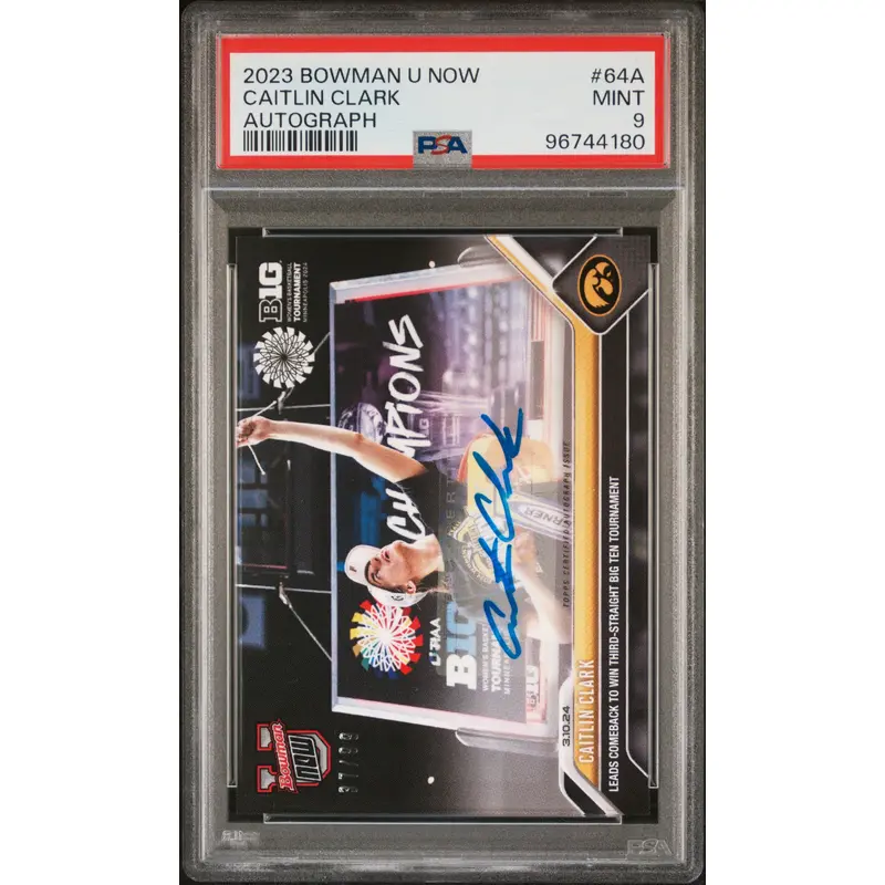 Caitlin Clark 2023 Bowman U Now #64A Autograph #37/99 PSA 9 Mint