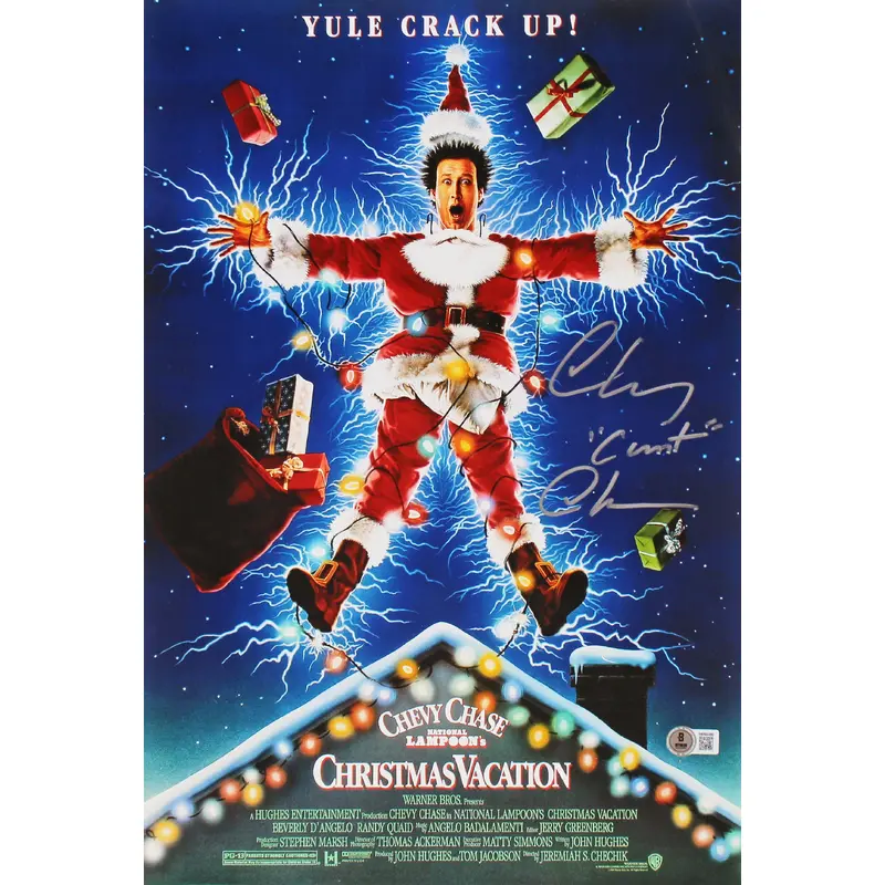 Chevy Chase Christmas Vacation "C***" Signed 12x18 Photo BAS Witnessed #1W865490