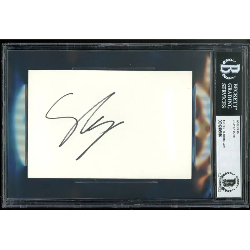 Stephen Dorff Embattled Authentic Signed 4x6 Index Card Autographed BAS Slabbed