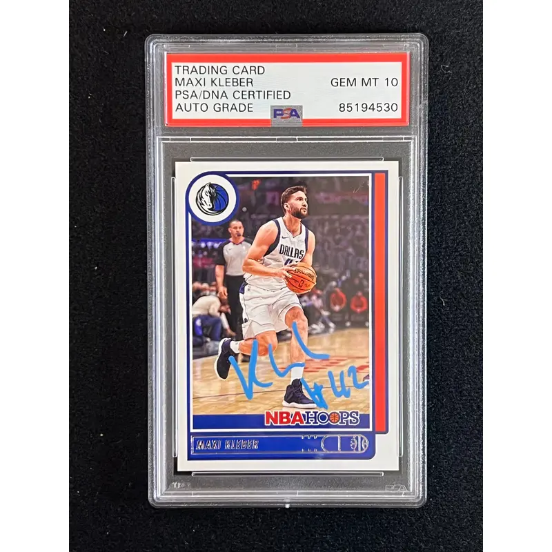 2021-22 Panini Hoops #112 Maxi Kleber Signed Card AUTO 10 PSA/DNA Slabbed Mavericks