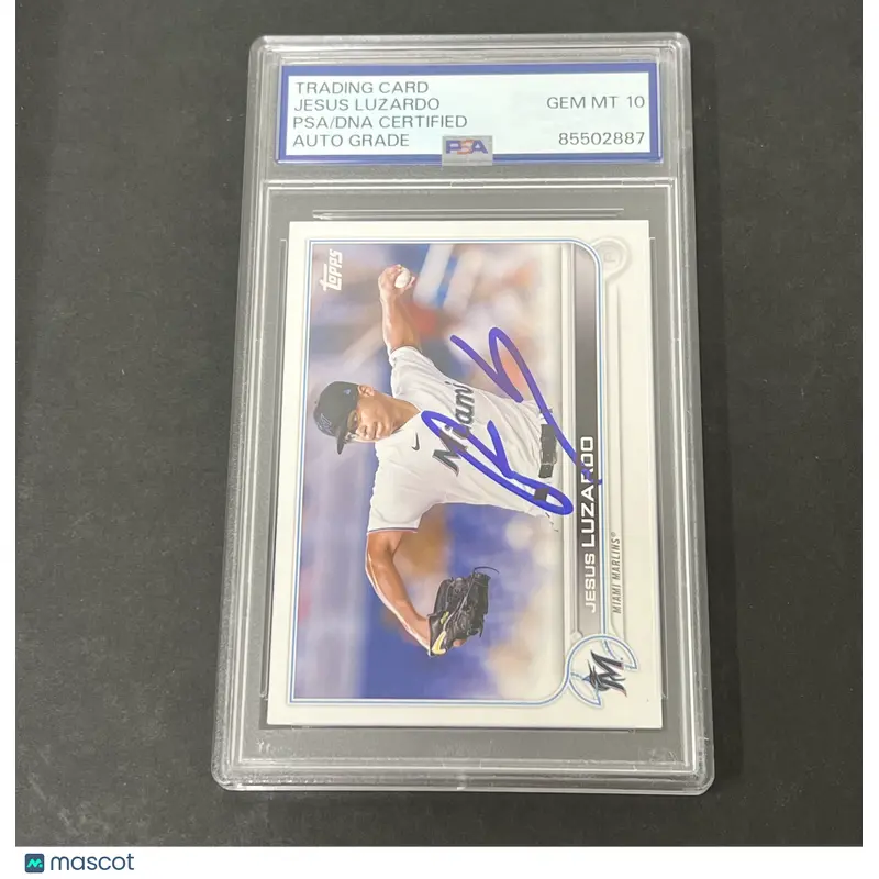 2022 2023 Topps Series 1 #11 Jesus Luzardo signed card PSA Auto 10 Marlins