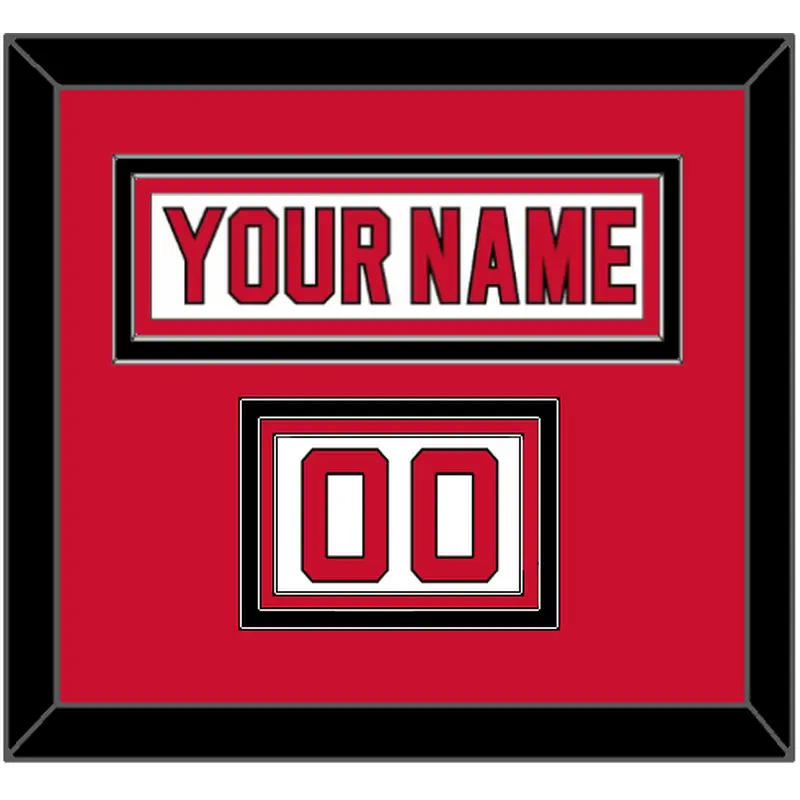 New Jersey Nameplate & Number (Shoulder) - Road White (2007-2017) - Triple Mat 2