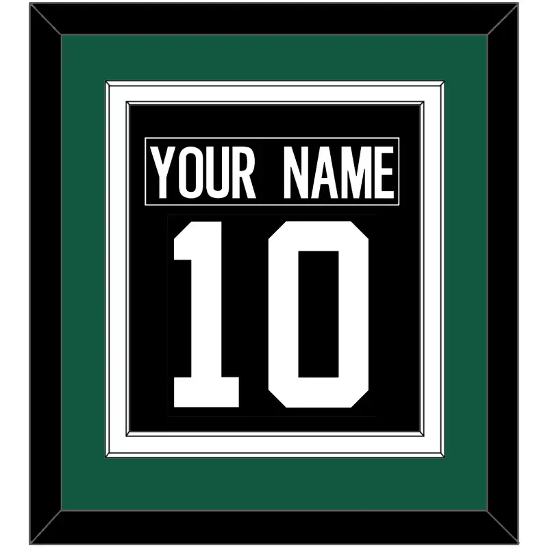 New York Nameplate & Number (Back) Combined - Alternate Black - Double Mat 3