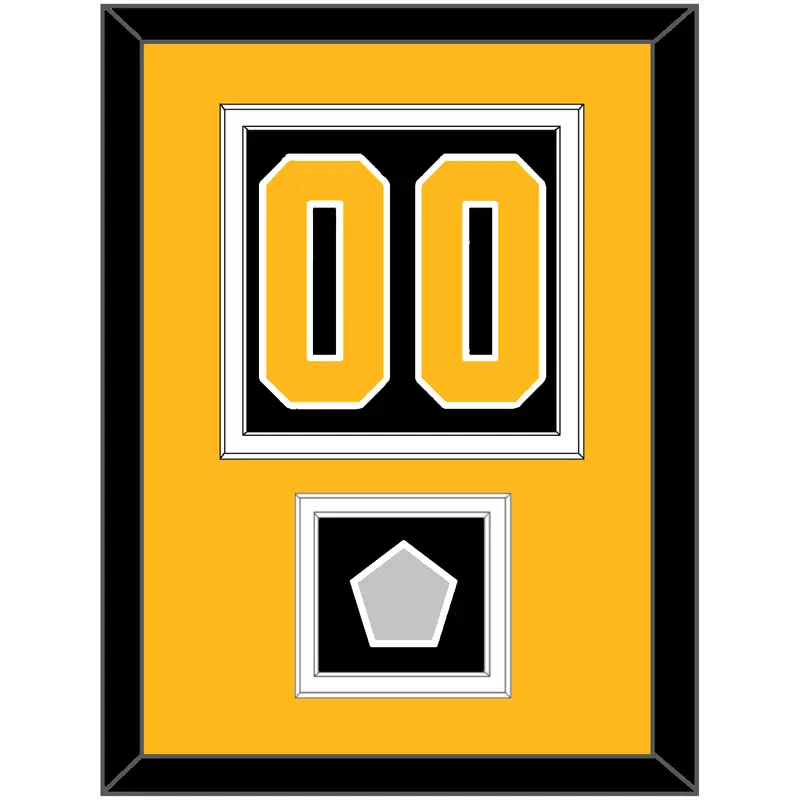 Pittsburgh Number (Back) & Stanley Cup Champions Patch - Home Black - Double Mat 3