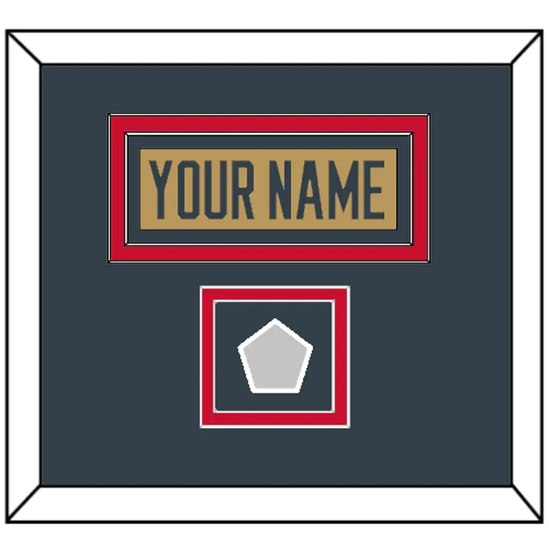 Vegas Nameplate & 2023 Stanley Cup Champions Patch - Alternate Gold - Double Mat 2