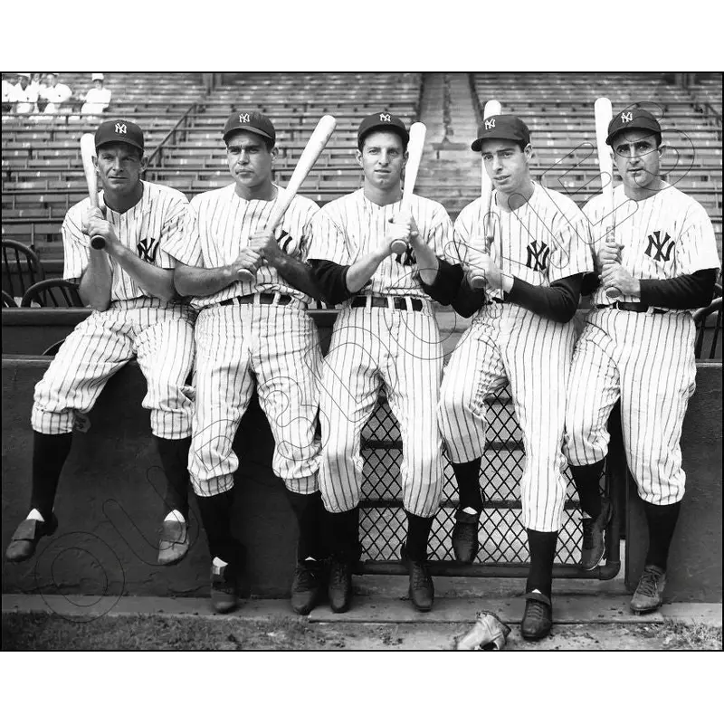 Joe Dimaggio Tommy Henrich 8X10 Photo - Selkirk Keller Bordagaray 1941 Yankees - 1715