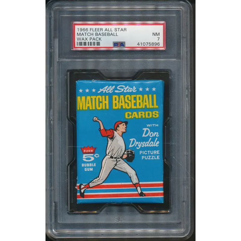 1966 Fleer All Star Baseball Unopened Wax Pack PSA NM 7