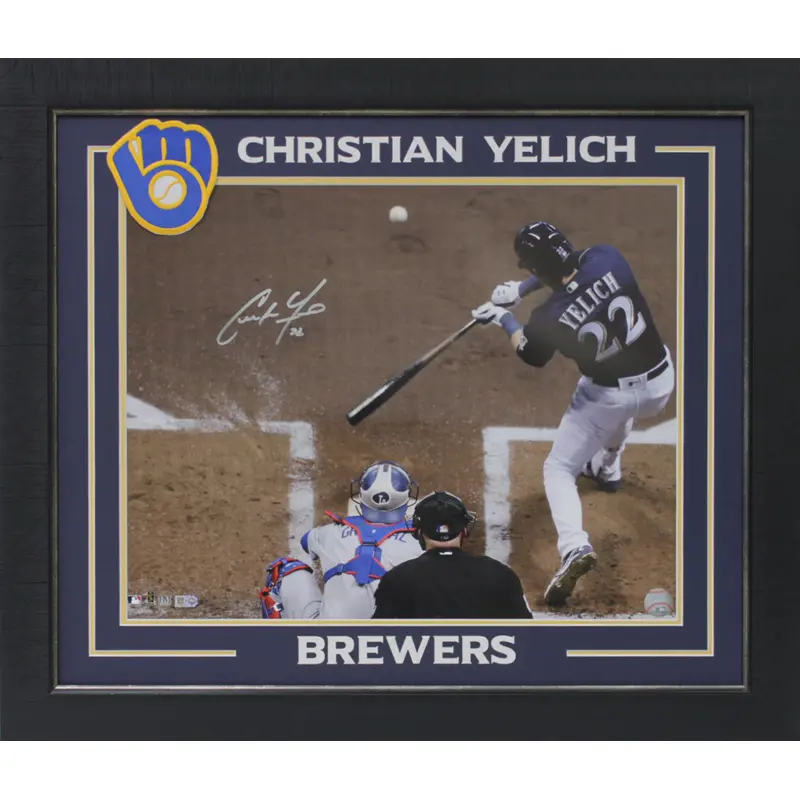 Brewers Christian Yelich Authentic Signed 16x20 Framed Horizontal Photo MLB