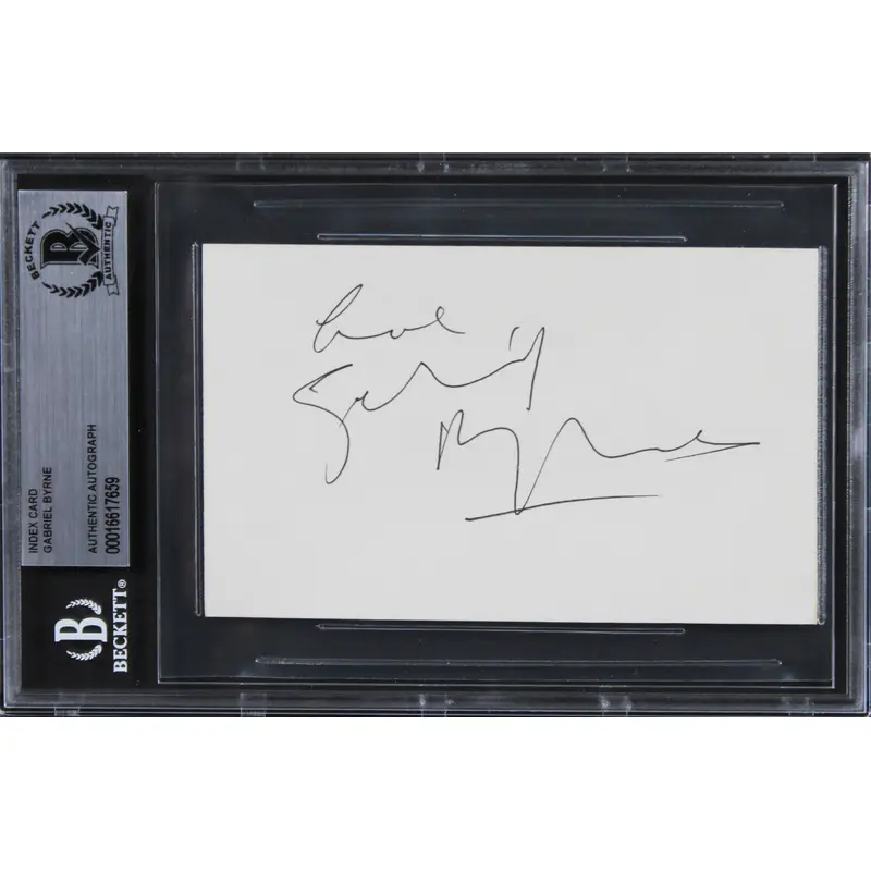 Gabriel Byrne The Usual Suspects Authentic Signed 3x5 Index Card BAS Slabbed 2