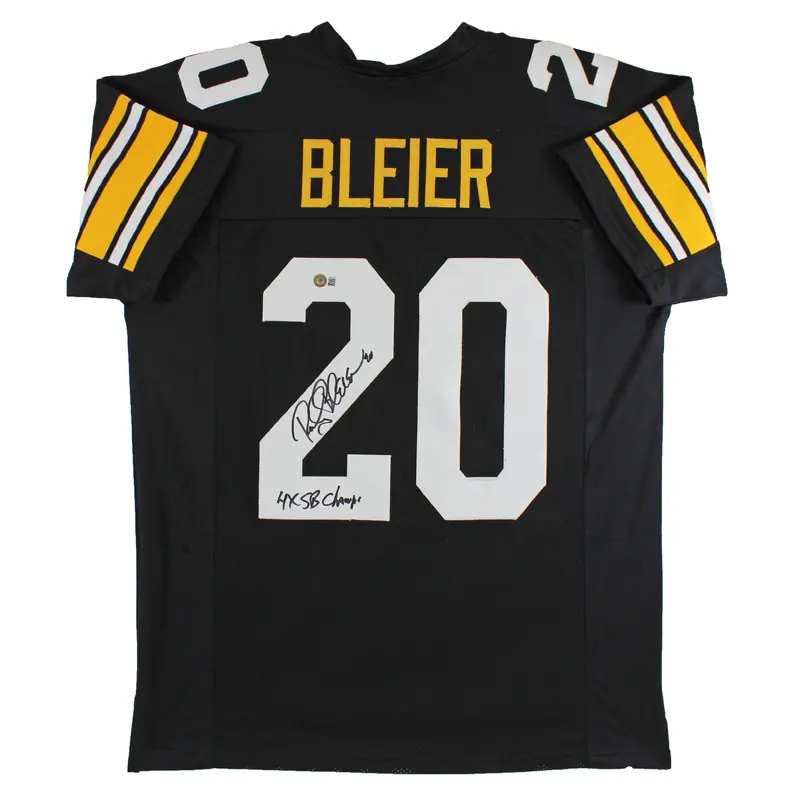 Rocky Bleier "4x SB Champ" Authentic Signed Black Pro Style Jersey BAS Witnessed